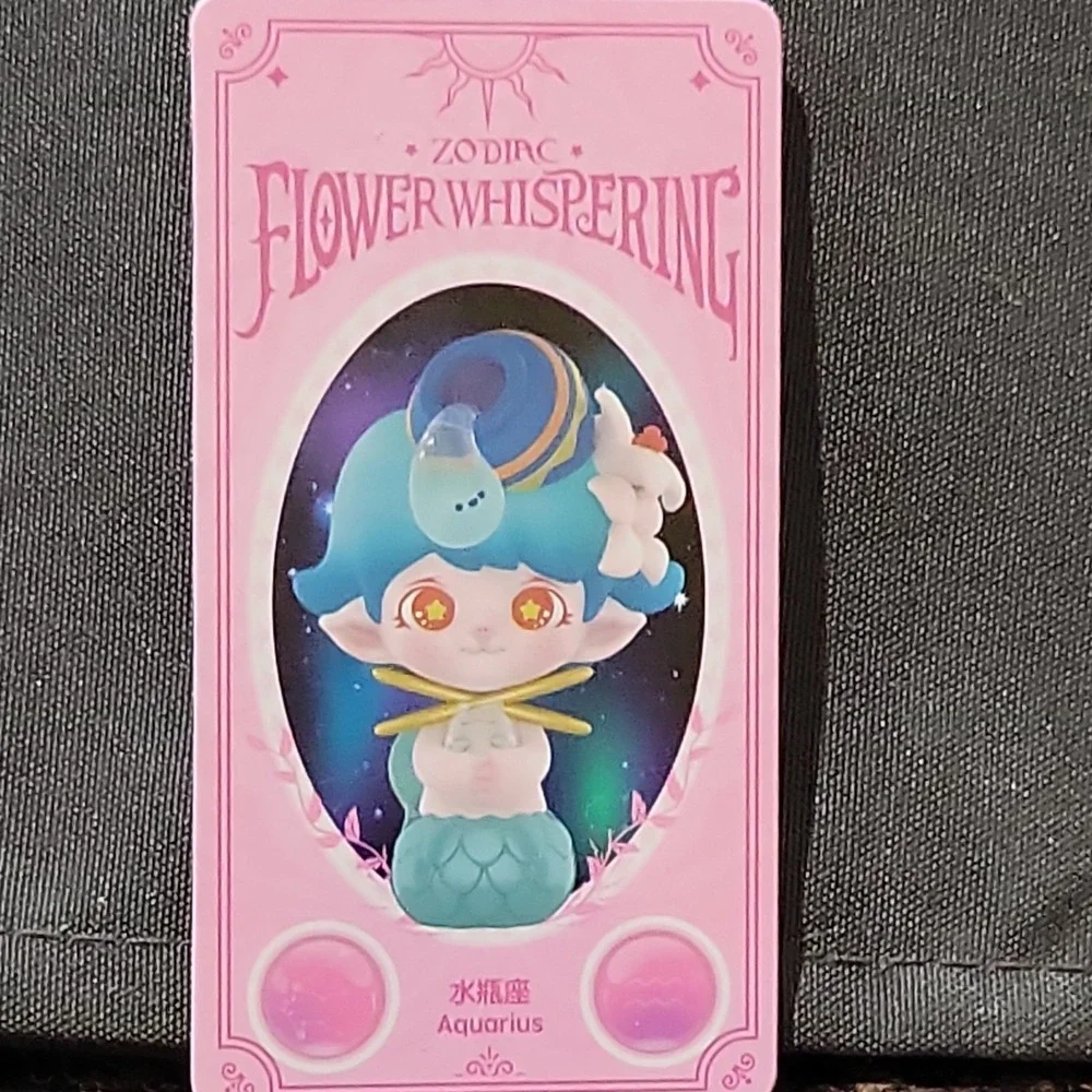 POP MART Flower Whispering Zodiac Aquarius  Pack ABS PVC Blue Collectible